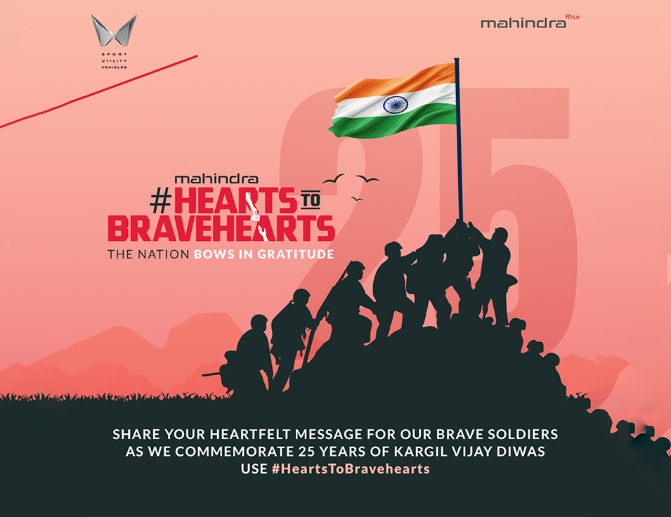 Mahindra commemorates 25 Years of Kargil Vijay Diwas with 'Hearts to Bravehearts' initiative